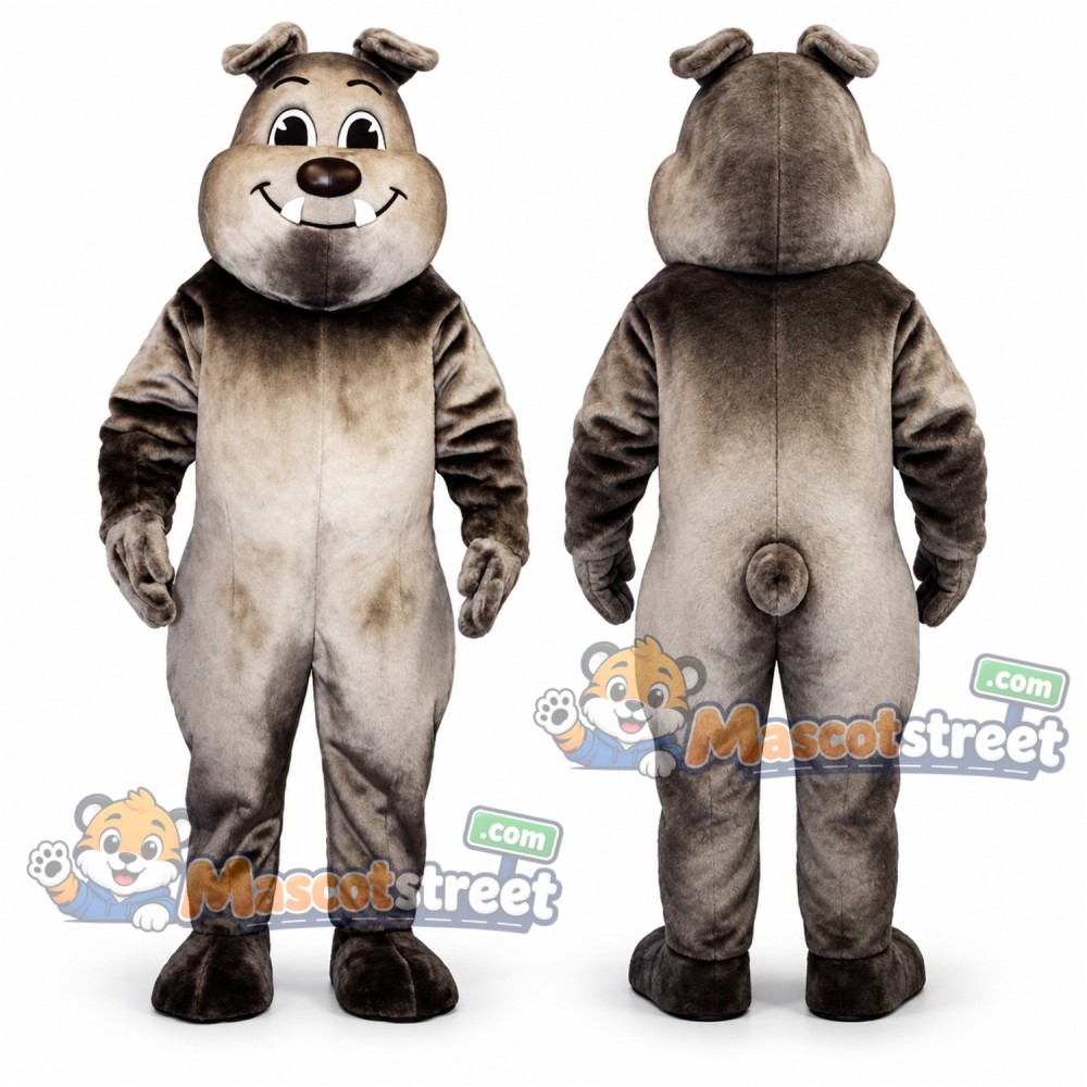Gray Bulldog Mascot Costume Gray Bulldog Mascot Costume