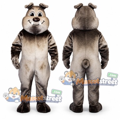 Gray Bulldog Mascot Costume Gray Bulldog Mascot Costume