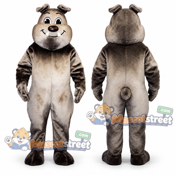 Gray Bulldog Mascot Costume