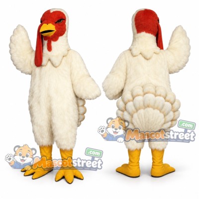 White Turkey Mascot Costume White Turkey Mascot Costume