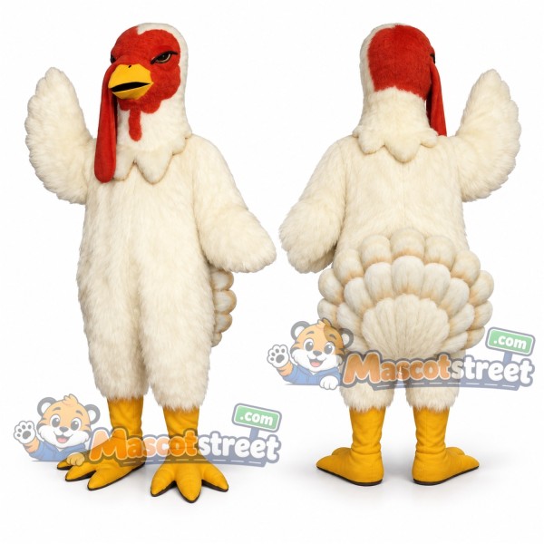 White Turkey Mascot Costume