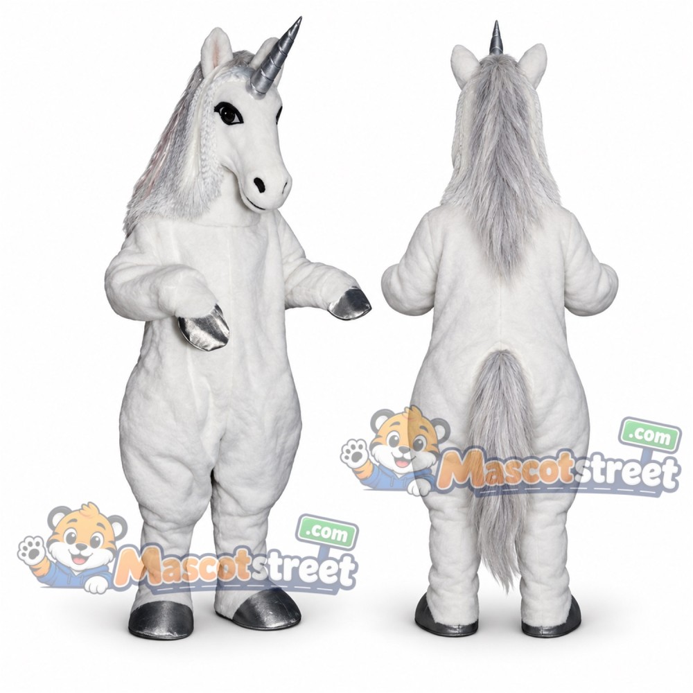 White Unicorn Mascot Costume
