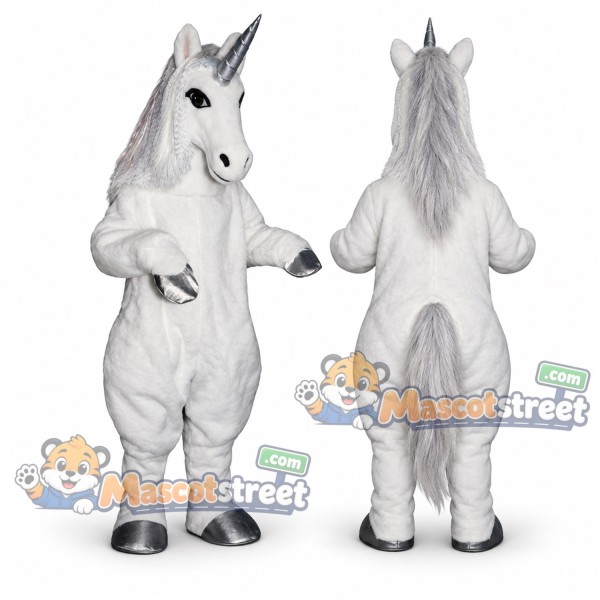 White Unicorn Mascot Costume