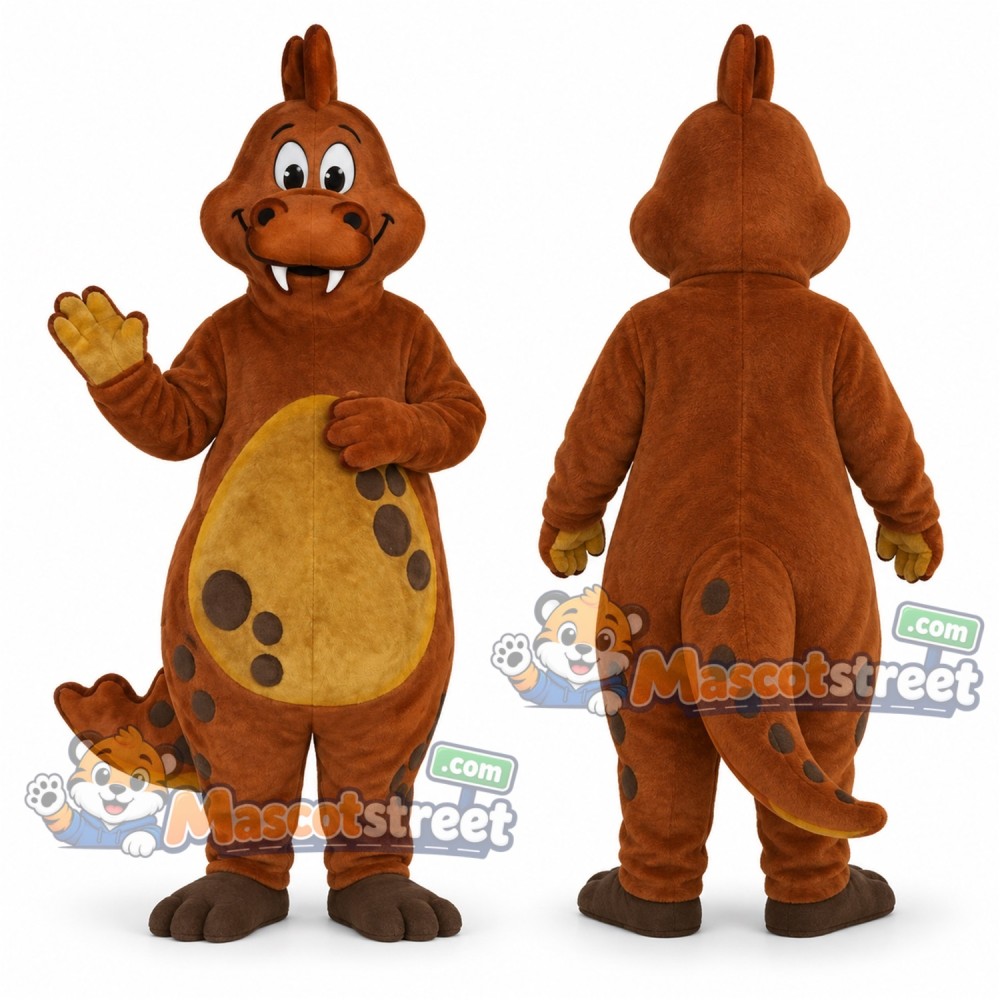 Brown Dragon Mascot Costume with Spotted Belly Brown Dragon Mascot Costume with Spotted Belly