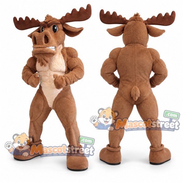 Brown Moose Mascot Costume