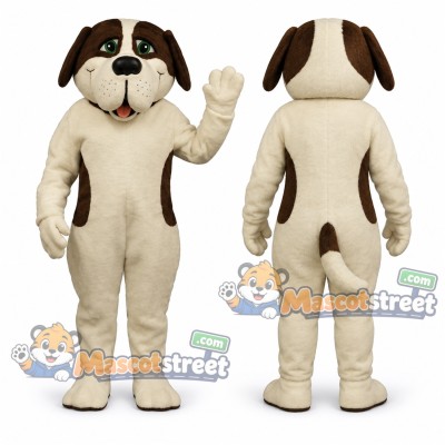 White and Brown Dog Mascot Costume White and Brown Dog Mascot Costume