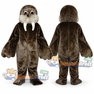 Brown Walrus Mascot Costume with White Tusks Brown Walrus Mascot Costume with White Tusks