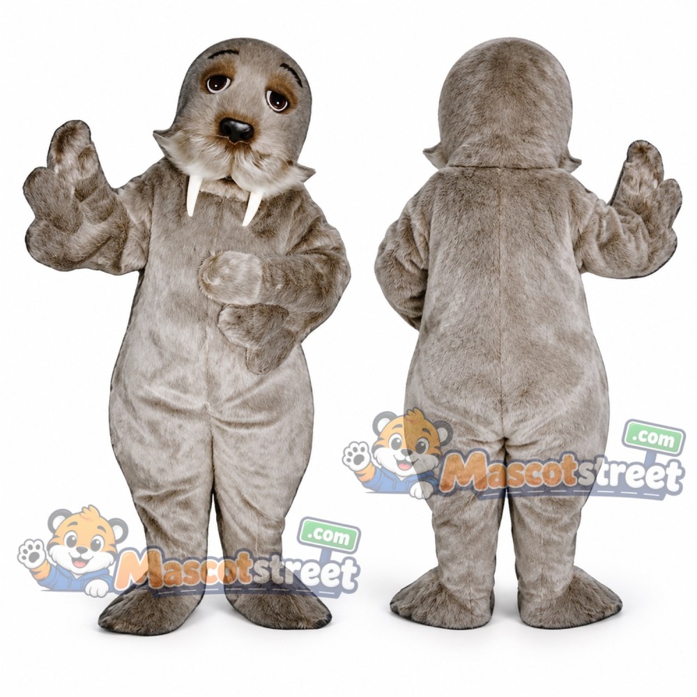 Gray Walrus Mascot Costume Gray Walrus Mascot Costume
