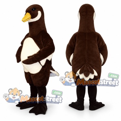 Brown Goose Mascot Costume with Cream Belly