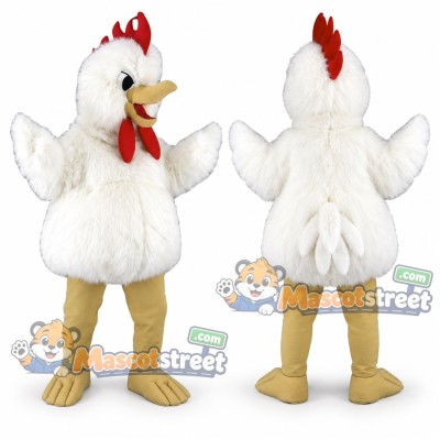 White Rooster Mascot Costume