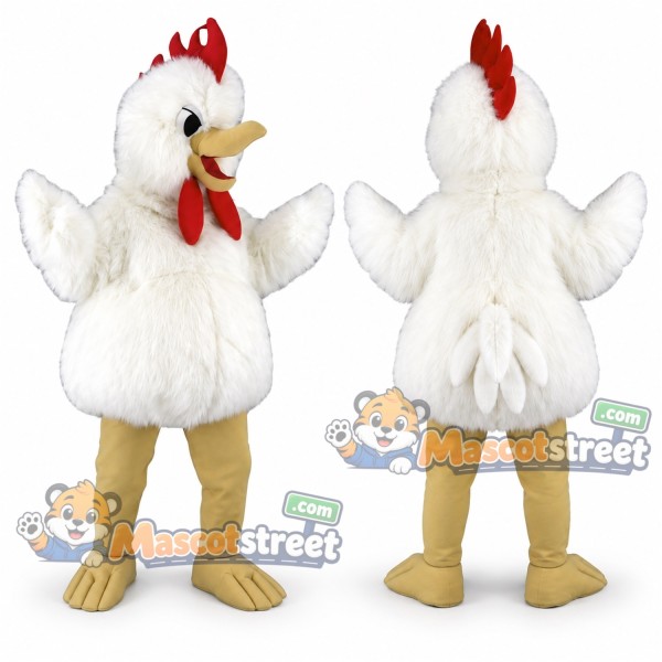 White Rooster Mascot Costume