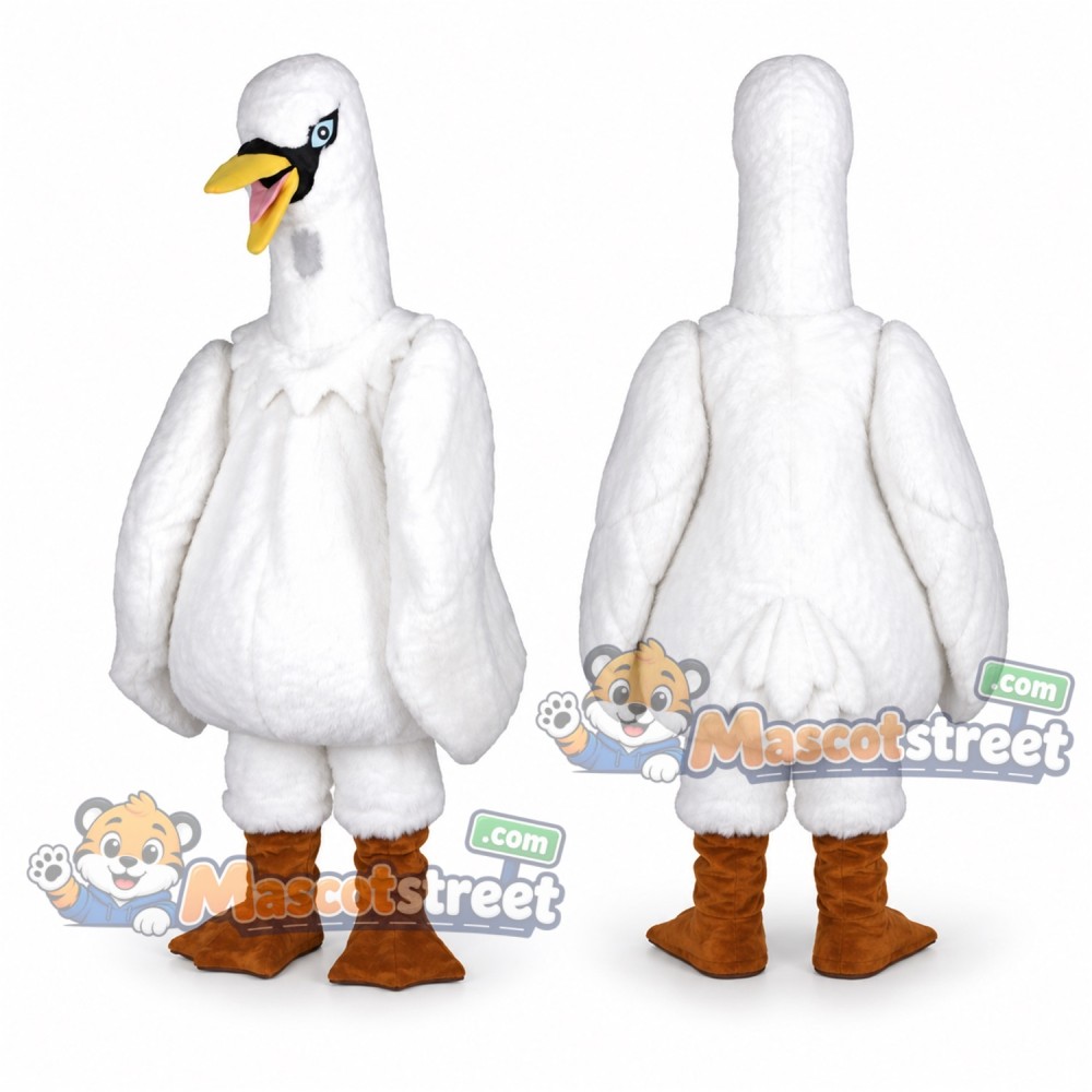 White Goose Mascot Costume White Goose Mascot Costume