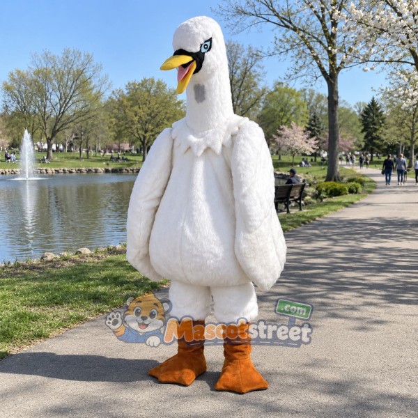 White Goose Mascot Costume