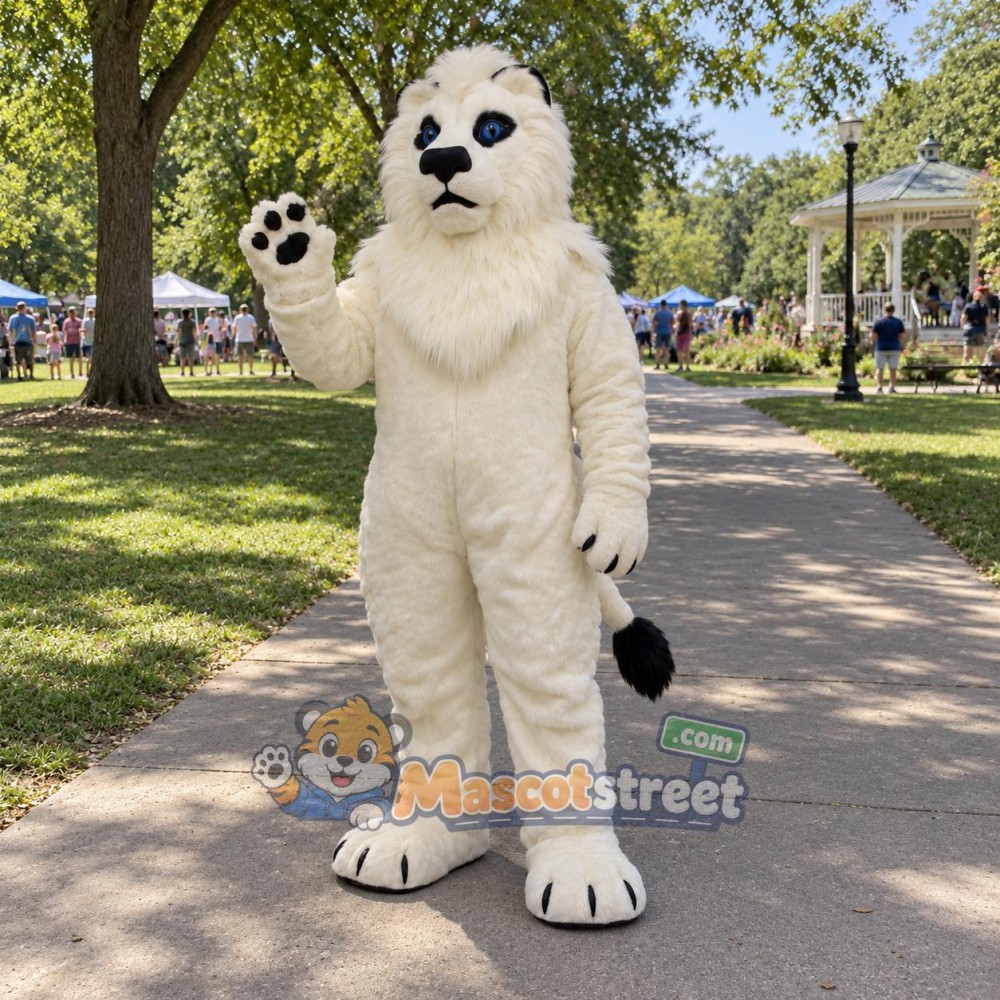 White Lion Mascot Costume White Lion Mascot Costume