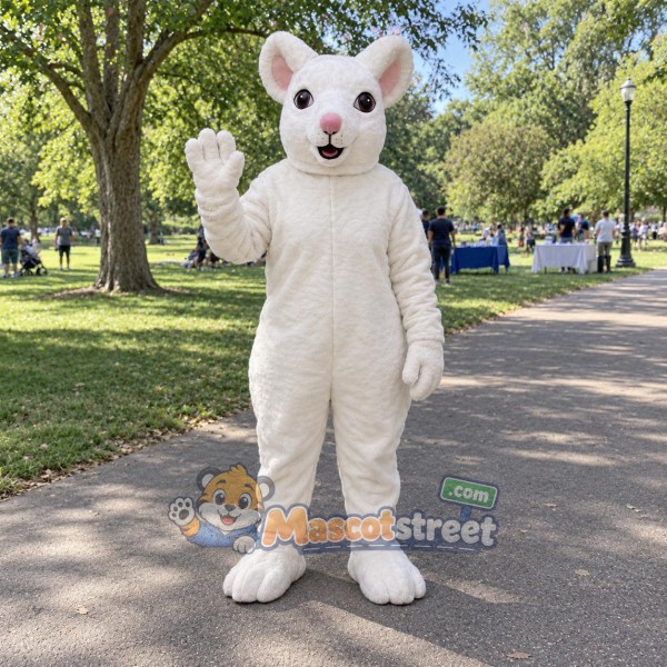 White Mouse Mascot Costume