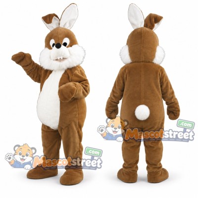 Brown Rabbit Mascot Costume with White Belly Brown Rabbit Mascot Costume with White Belly