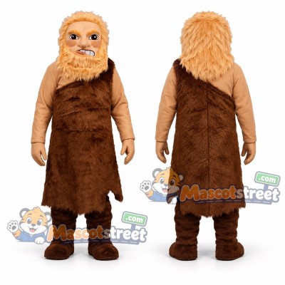 Caveman Mascot Costume with Brown Tunic Caveman Mascot Costume with Brown Tunic