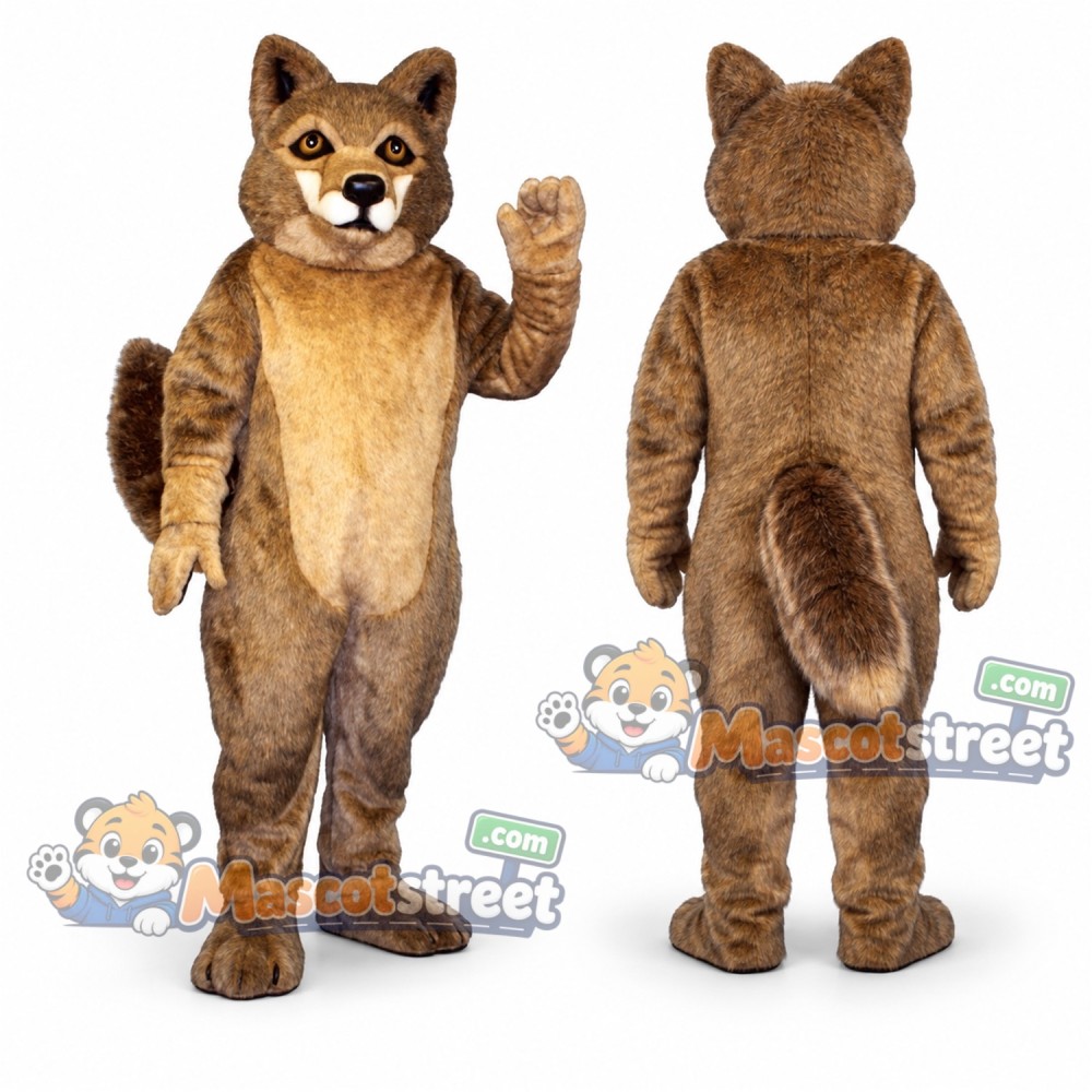 Brown Wolf Mascot Costume with Tan Chest Brown Wolf Mascot Costume with Tan Chest