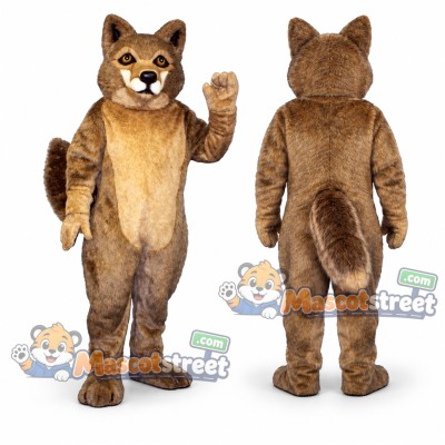 Brown Wolf Mascot Costume with Tan Chest Brown Wolf Mascot Costume with Tan Chest