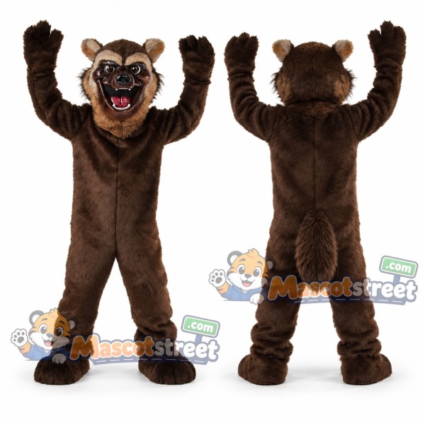 Brown Wolverine Mascot Costume