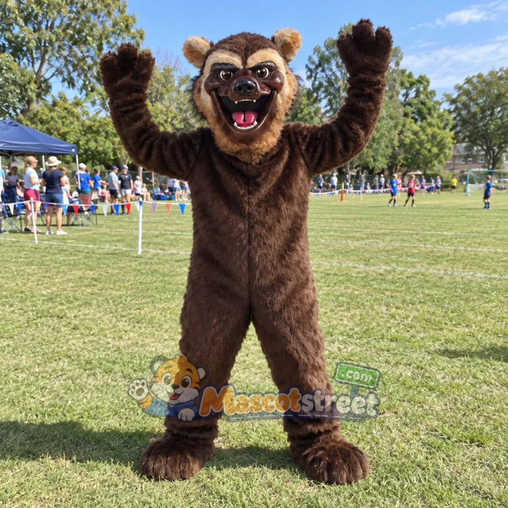 Brown Wolverine Mascot Costume Brown Wolverine Mascot Costume