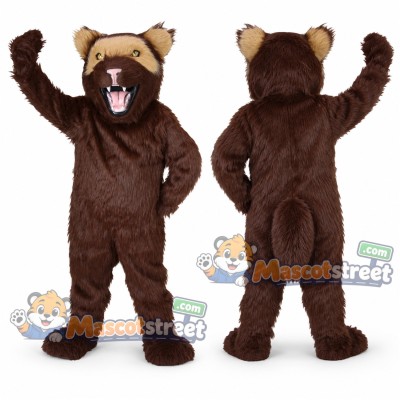 Brown Wolverine Mascot Costume with Raised Arms Brown Wolverine Mascot Costume with Raised Arms