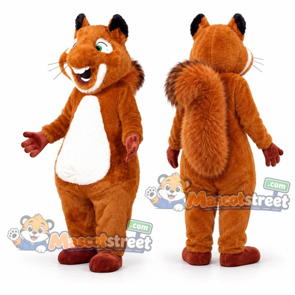 Orange Squirrel Mascot Costume with White Belly