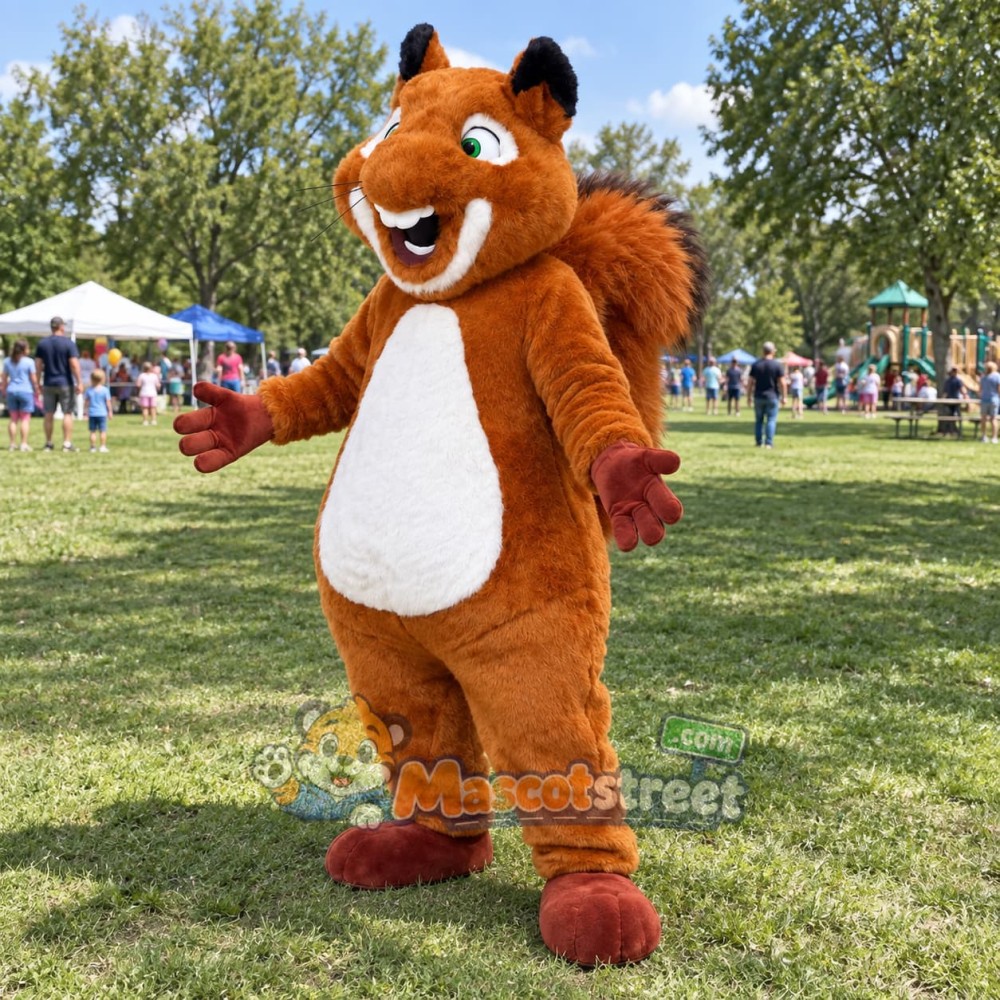 Orange Squirrel Mascot Costume with White Belly Orange Squirrel Mascot Costume with White Belly