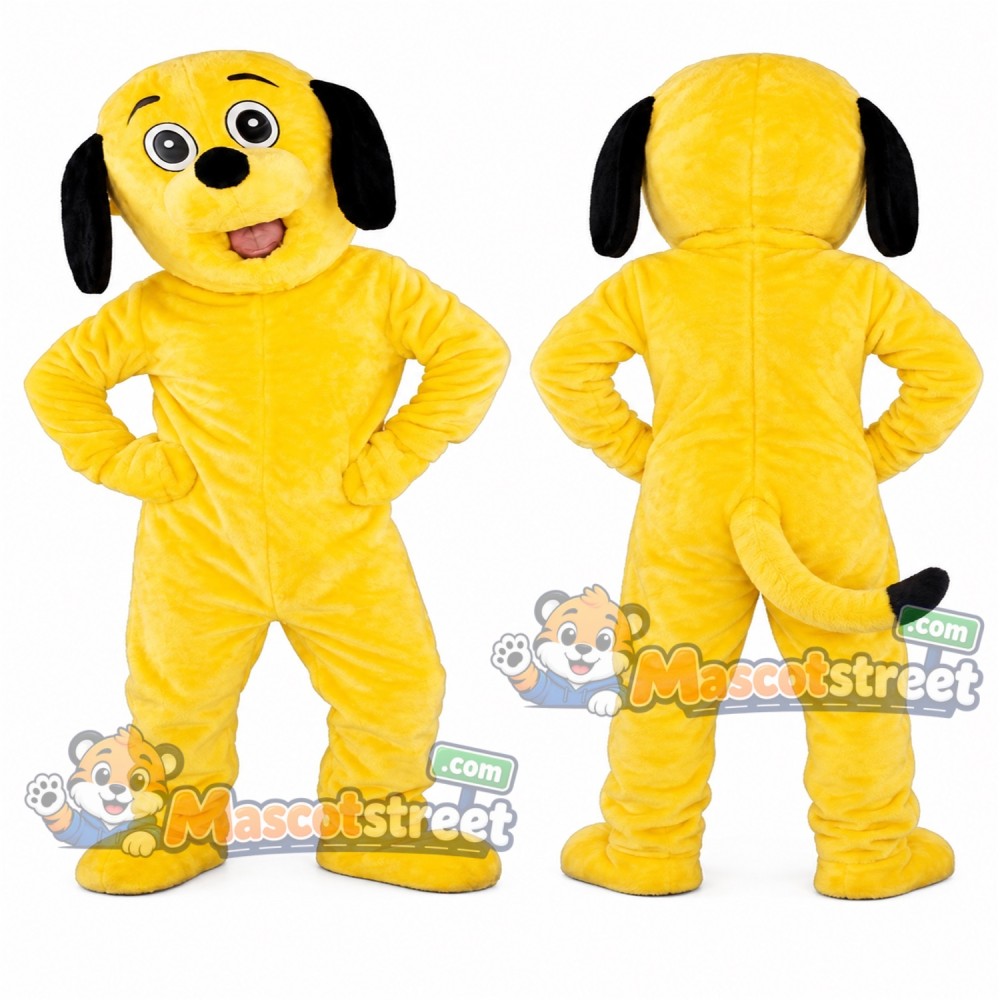 Yellow Dog Mascot Costume with Black Ears Yellow Dog Mascot Costume with Black Ears