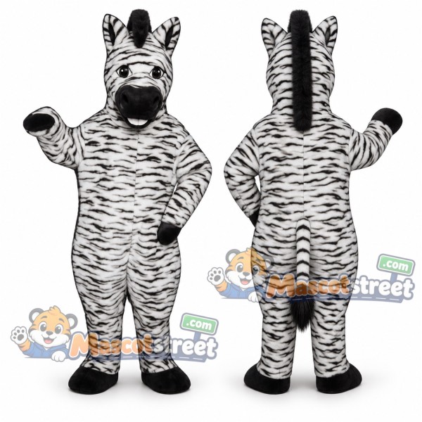 Zebra Mascot Costume with White Chest
