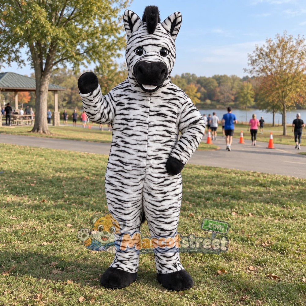 Zebra Mascot Costume with White Chest Zebra Mascot Costume with White Chest