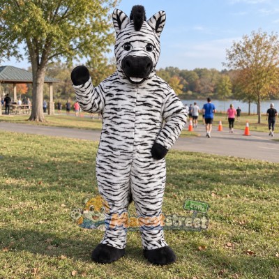 Zebra Mascot Costume with White Chest Zebra Mascot Costume with White Chest