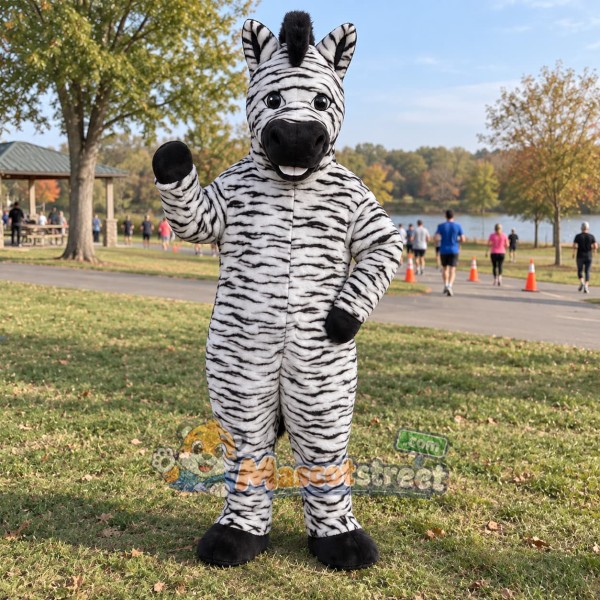 Zebra Mascot Costume with White Chest